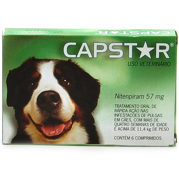 Capstar - 57 mg - 6 Comprimidos para Cães - 11 a 57 Kg